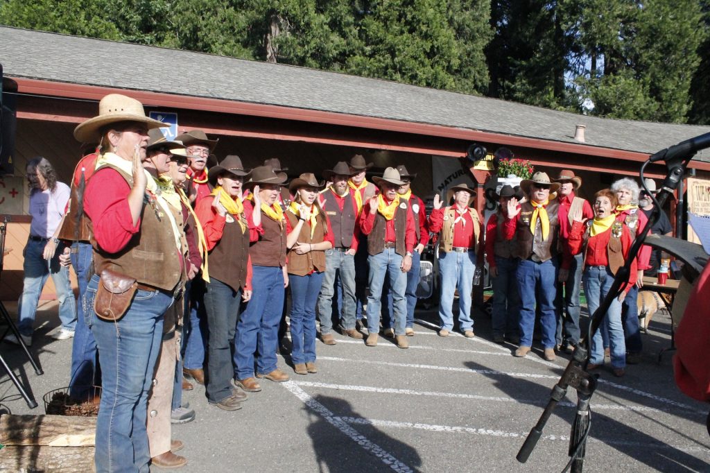 Pony Express California Riders at a press conference during the Re-Ride